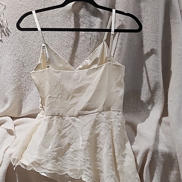 Beautiful Babydoll Blouse Tank Top Elegant Cream Pearl - Picture 4 of 9